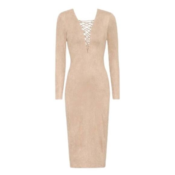 T by ALEXANDER WANG Suede Midi Bodycon Dress - Picture 5 of 10